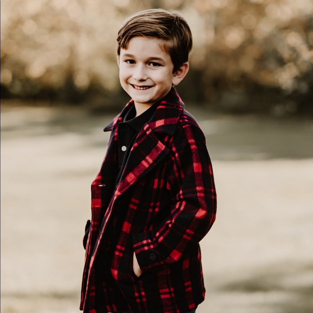 Plaid Red and Black Kids Jacket